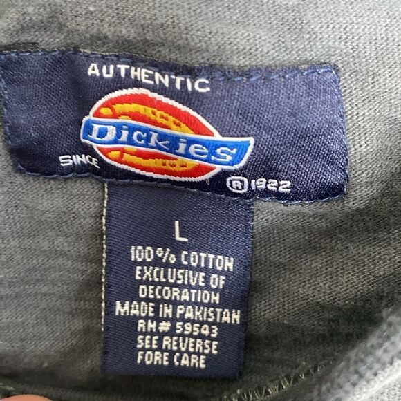 DICKIES Men’s Long Sleeves Black/ Gray T shirt Size L - Picture 3 of 4